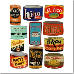 Vintage coffee tins Posters and Art